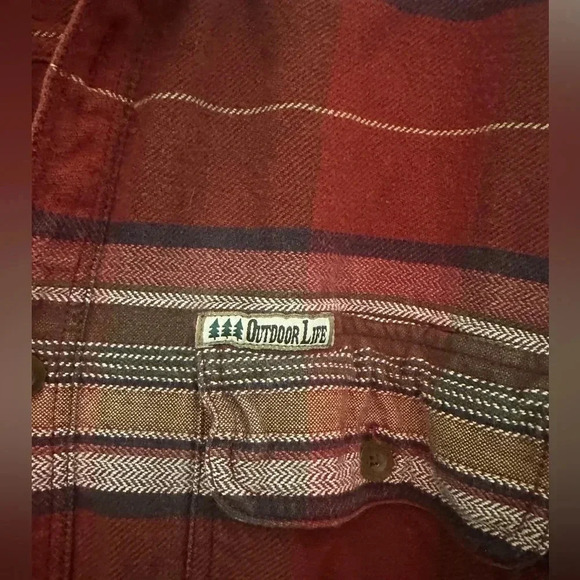 Outdoor Life Shirt Men's Extra Large XL Red Southwest Baja Flannel Shacket - Picture 3 of 4